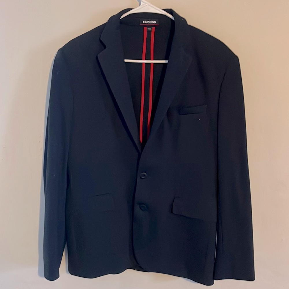 Express, extra slim, navy blue suit jacket
